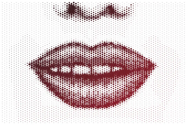 Ilustración de labios de medio tono — Archivo Imágenes Vectoriales