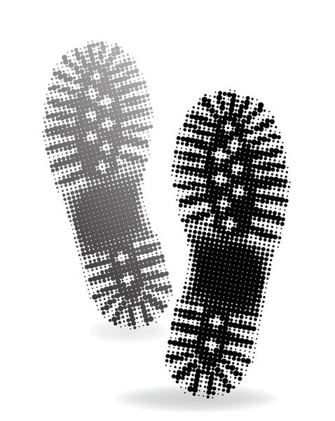 Bota Sole Tread Halftone — Vector de stock