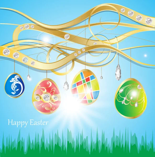 Shining Easter Eggs Background Stock Vector