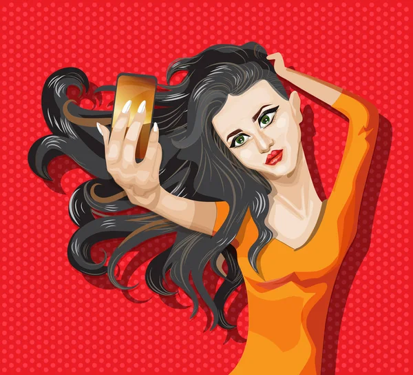 Girl making selfie Royalty Free Stock Vectors