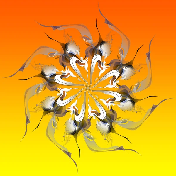 Абстрактний орнамент з квіткою або сніжинкою — стокове фото