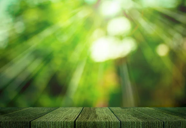 Close up tavolo rustico in legno verde grunge — Foto Stock