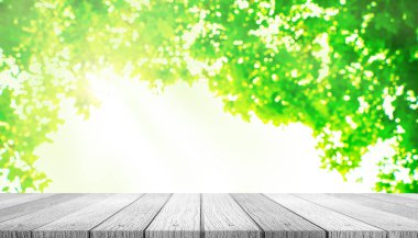 Grunge rustik yeşil ahşap masa üstü sığ bölümü kapatın 