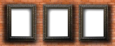 resim çerçevesi üzerinde kırmızı tuğla