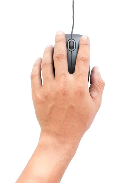 Ręka z myszą komputerową — Zdjęcie stockowe