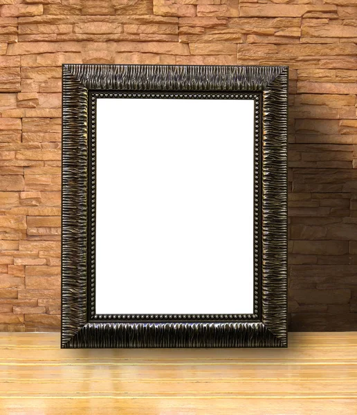 Picture frame on brick — Stock Photo, Image