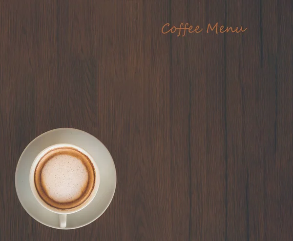 menu list with coffee cup