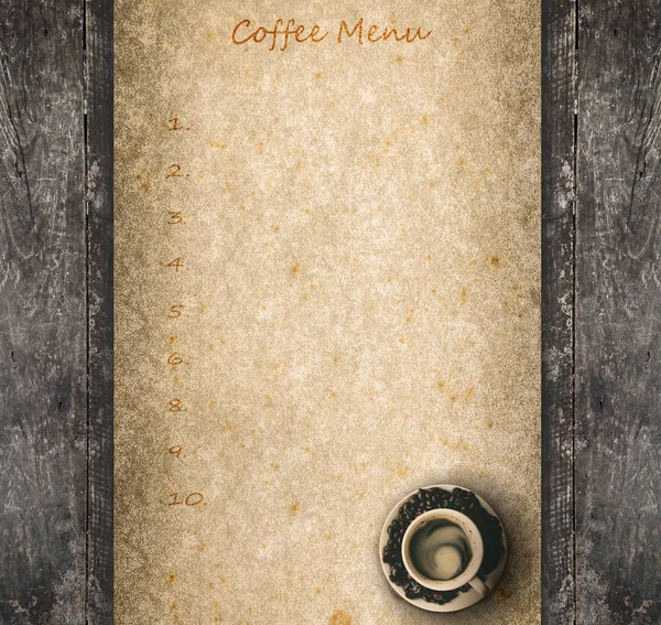 Coffee peper menu — Zdjęcie stockowe