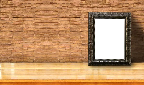 Picture frame on brick — Stock Photo, Image