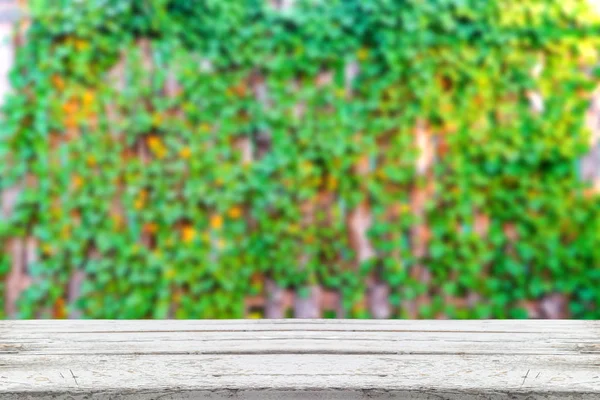 Table plank on wall background — Stock Photo, Image