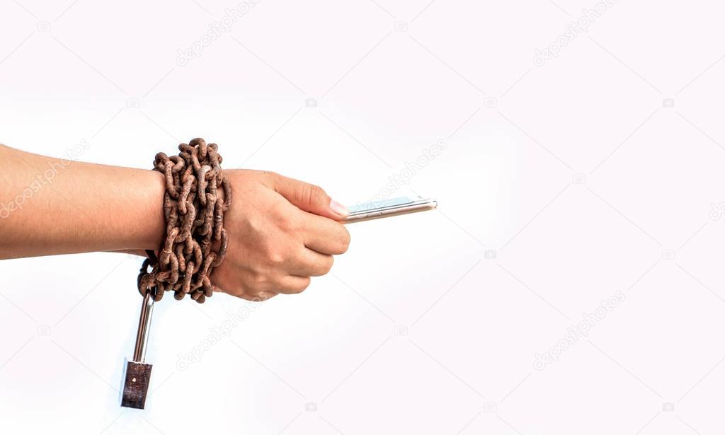 hand use mobile with chain