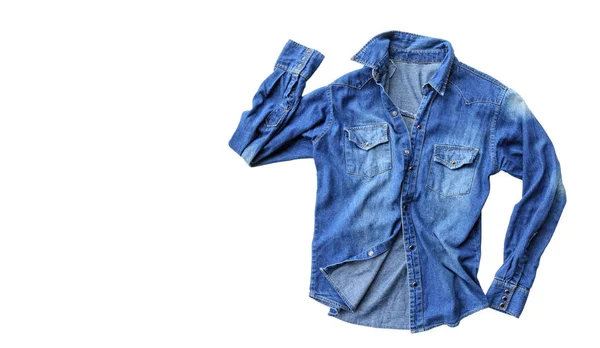 Jeans blu camicia — Foto Stock