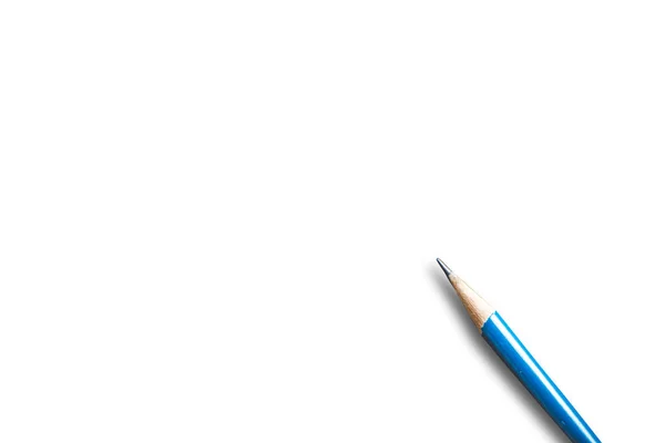 Blauer Bleistift mit weißem Leerzeichen — Stockfoto