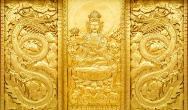 zanaat altın Guan Yin ve ejderha
