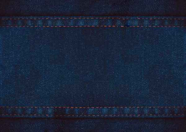 クローズ アップ 空白青いデニム ジーンズ テクスチャ背景 — ストック写真