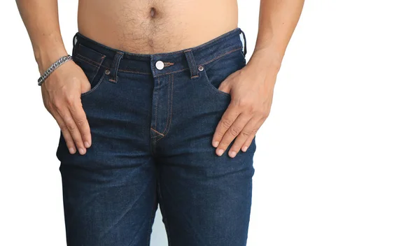 Jonge man dragen van jeans — Stockfoto