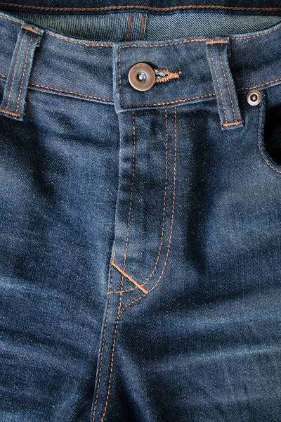 クローズ アップ青い繊維デニム ジーンズのテクスチャ背景 — ストック写真