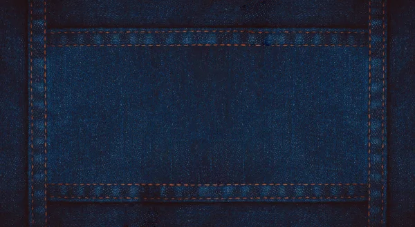 クローズ アップ 空白青いデニム ジーンズ テクスチャ背景 — ストック写真