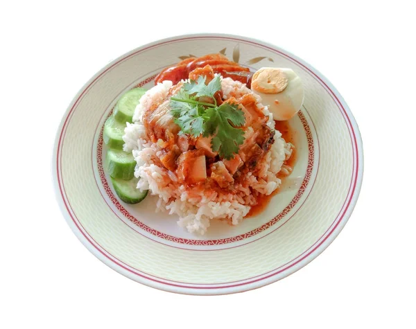 Χοιρινό ζύμωση χοιρινό τηγανητό ρύζι και τραγανό χοιρινό — Φωτογραφία Αρχείου