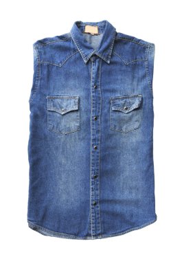 Mavi kot gömlek jeans kadar kapatın 