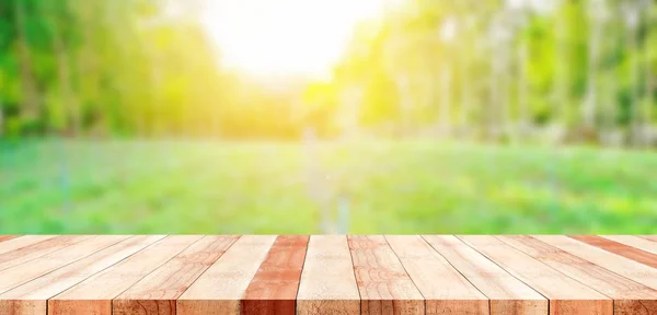 Mesa com fundo de natureza enterrada — Fotografia de Stock