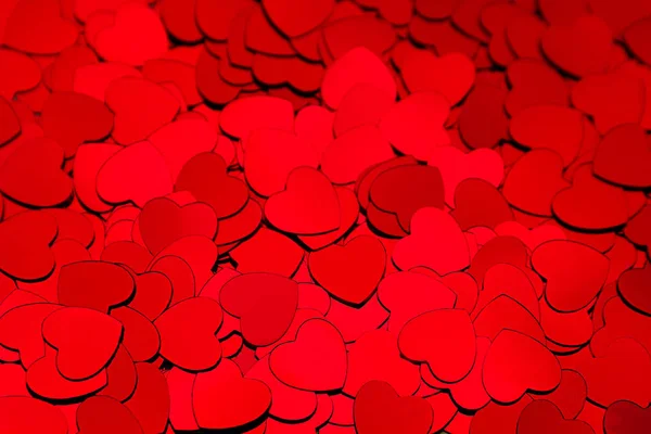 San Valentino sfondo di cuori rossi coriandoli . — Foto Stock