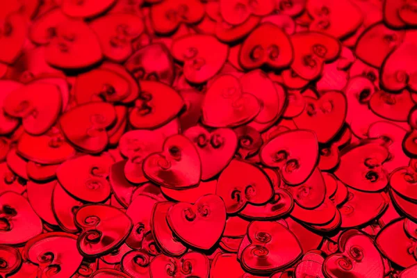 День Святого Валентина фон червоних сердець конфетті . — стокове фото