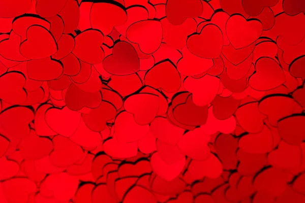 San Valentino sfondo di cuori rossi coriandoli . — Foto Stock