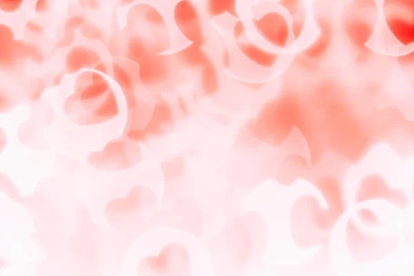 Dia dos Namorados fundo abstrato de corações de bokeh vermelho macio, branco borrão . — Fotografia de Stock