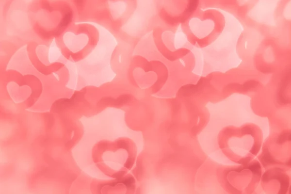 Den svatého Valentýna abstraktní pozadí měkké růžové bokeh rozostření srdce. — Stock fotografie