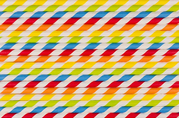 Fondo de rayas geométricas arco iris multicolor abstracto de paja de bebida . — Foto de Stock