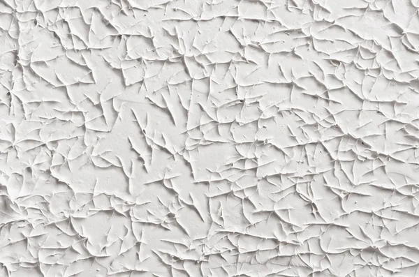 Tekstur plester abstrak dekoratif putih dengan retak, percikan, jejak kaki . — Stok Foto