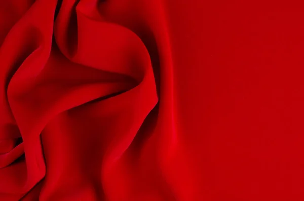 Deep Red Silk Smooth Wavy Background Copy Space — Stock Photo, Image