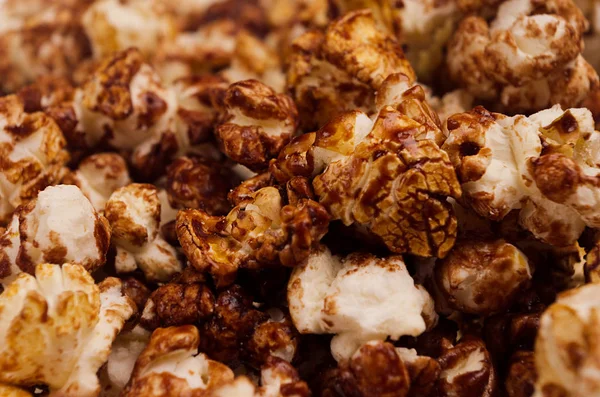 Chocolate Popcorn Macro Blur Background — Stock Photo, Image