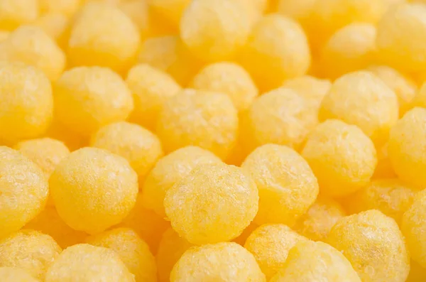 Cheesy Corn Sticks Balls Closeup Background — Stock Photo, Image