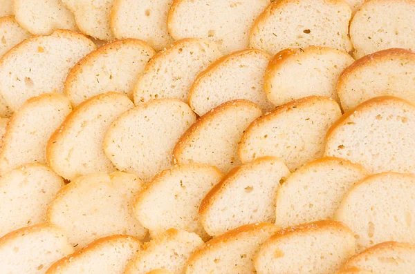 Toasts Blancs Avec Croûte Rousse Gros Plan Comme Arrière Plan — Photo