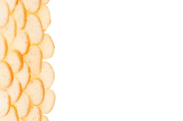 Wit Toast Met Rossig Korst Als Decoratieve Rand Geïsoleerd Achtergrond — Stockfoto