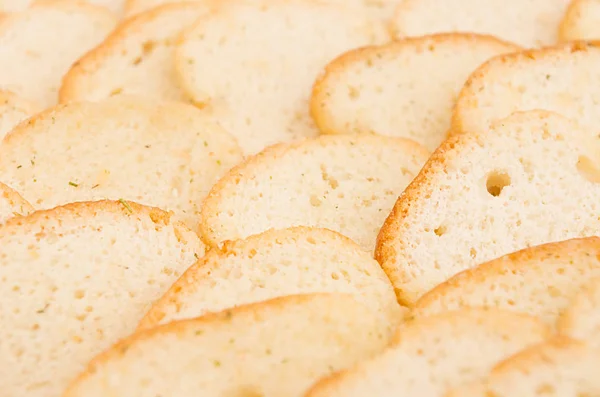 Toasts Blancs Avec Croûte Rousse Gros Plan Comme Fond Fond — Photo