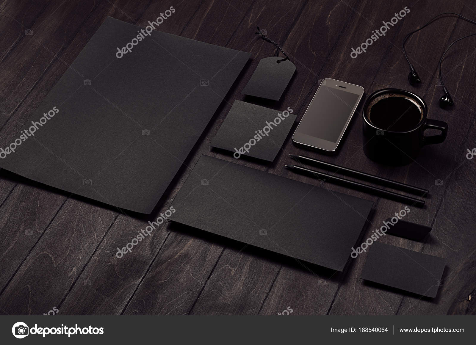 Download Dark Deluxe Black Branding Stationery Mockup Scene Phone Coffee Black Stock Photo Image By C Alinayudina 188540064