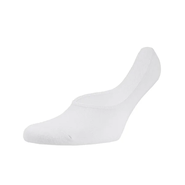 Leere Weiße Baumwollsportsocke Auf Unsichtbarem Fuß Isoliert Auf Weißem Hintergrund — Stockfoto