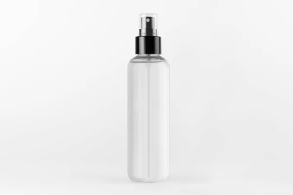Botella Dispensadora Aerosol Transparente Alto Para Productos Cosméticos Con Líquido — Foto de Stock