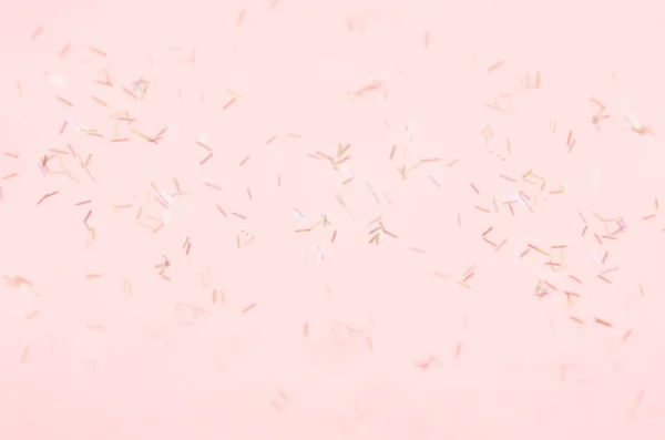 Festive Golden Glitter Soft Light Pink Background Texture — Zdjęcie stockowe