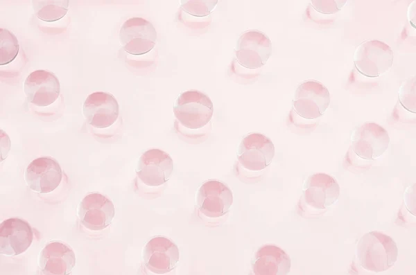 Fundo Rosa Suave Abstrato Bolas Vidro Transparentes Como Padrão Cor — Fotografia de Stock