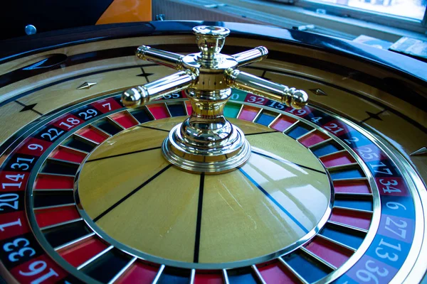 Roulette Fatta Mano Ruota Legno Primo Piano — Foto Stock