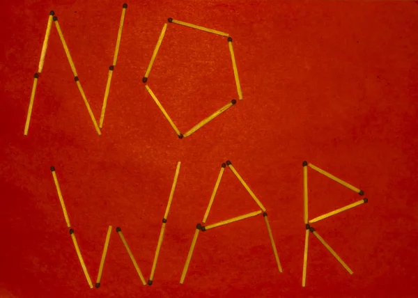 No War Stop War Message isolated red background.