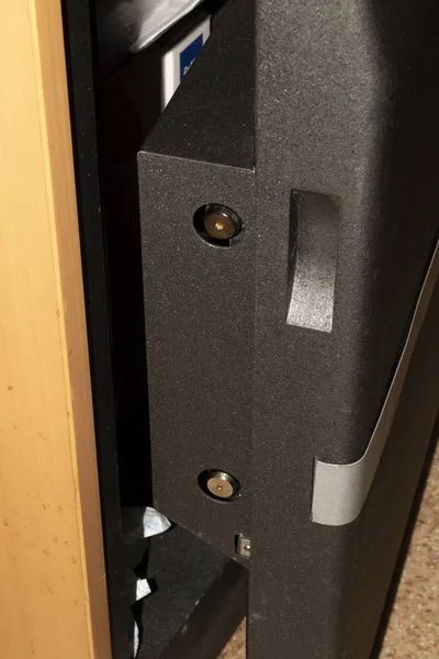 Electronic safe unlock Background cast iron — 스톡 사진