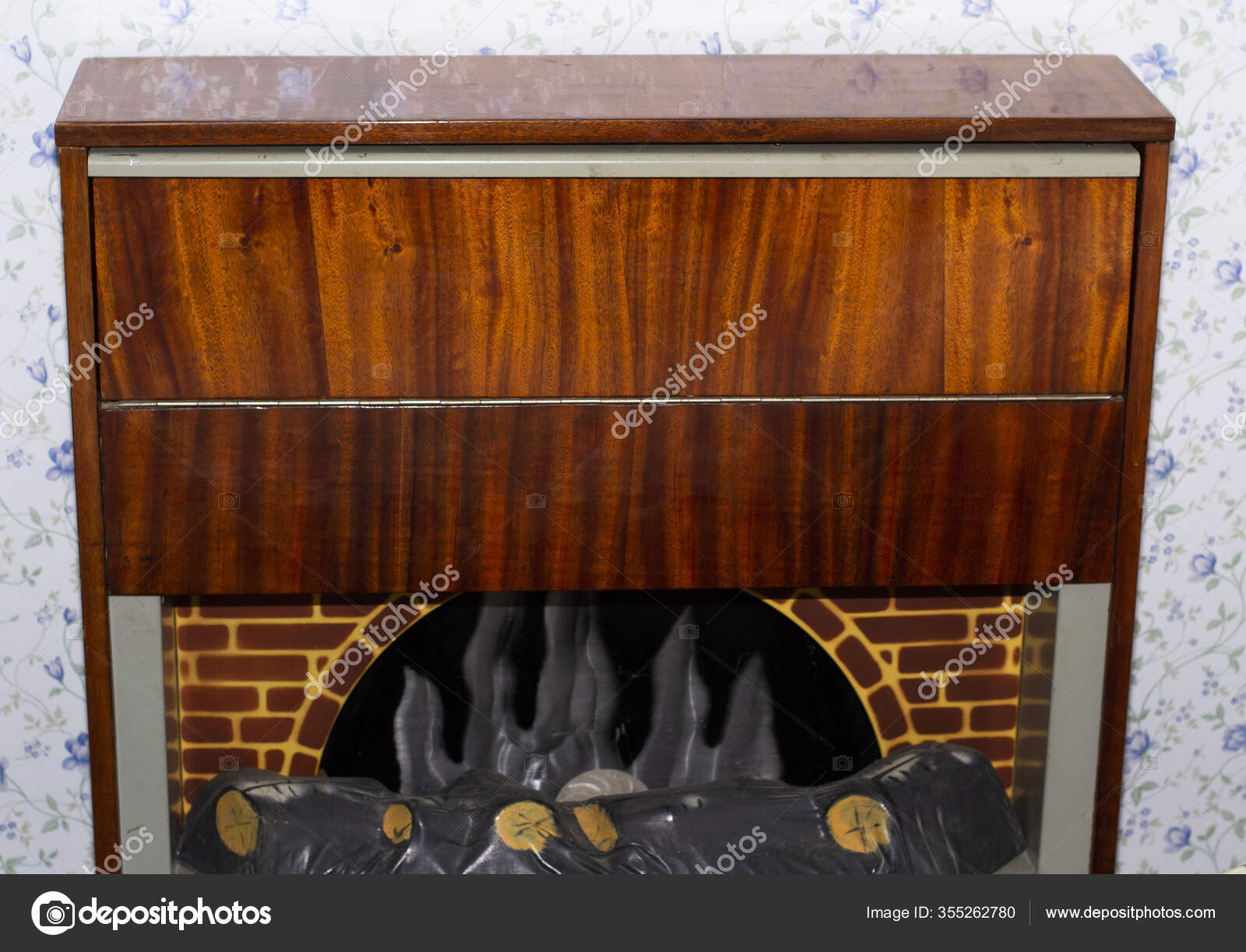 Antigua Chimenea Eléctrica Del Siglo Diseño Chimenea 1980 1989 — Foto