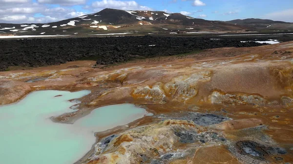 Surreal landscape from Iceland, geothermal volcanic area near Myvatn, Icelan