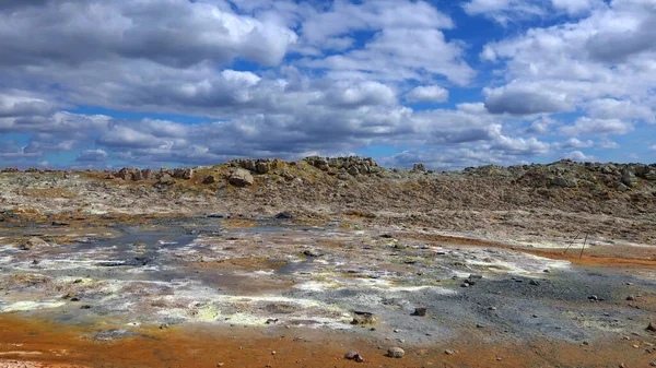 Surreal landscape from Iceland, geothermal volcanic area near Myvatn, Icelan