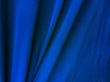 Tasarım için mavi kumaş dokusu arka planı. metin için boşluk kopyala, üst görünüm.